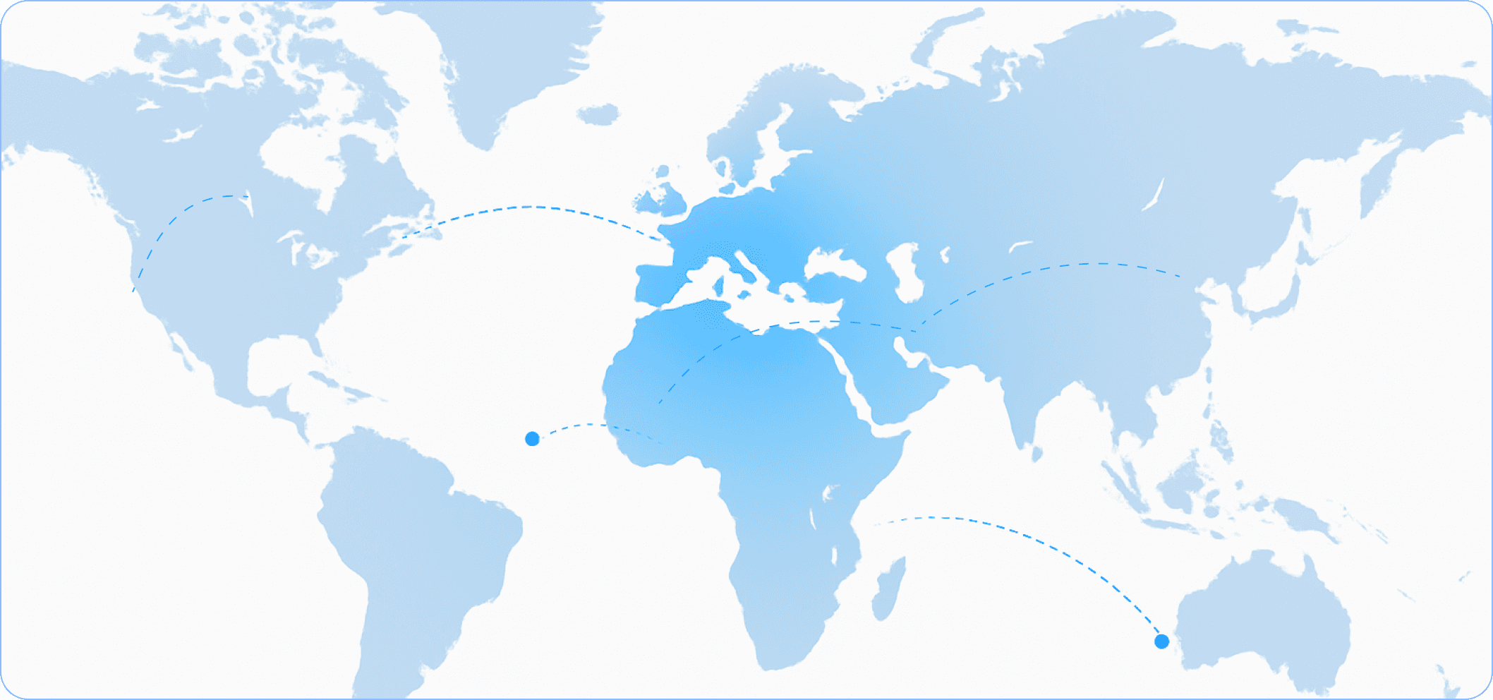 World Map showing supported countries