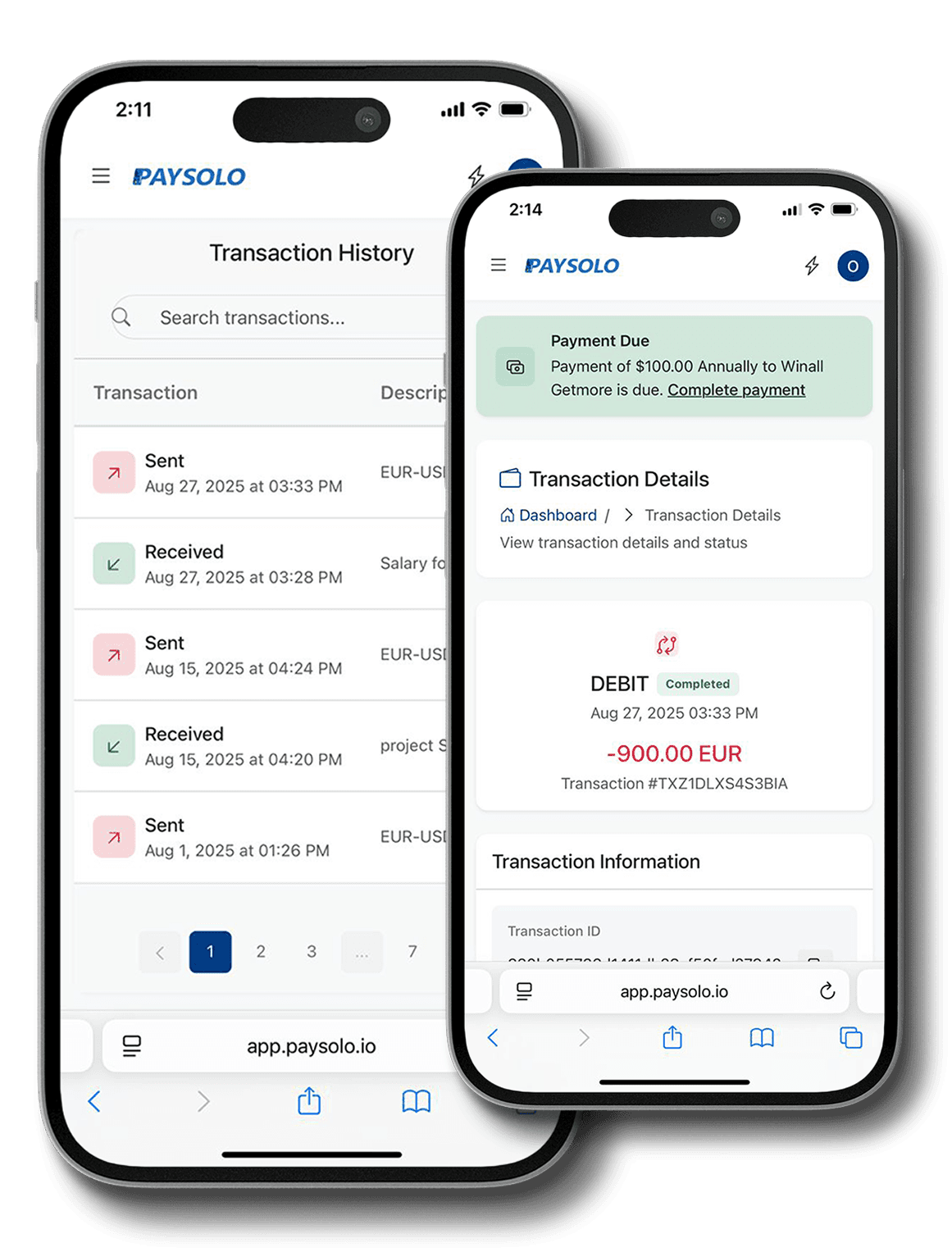 Paysolo App - Virtual IBAN